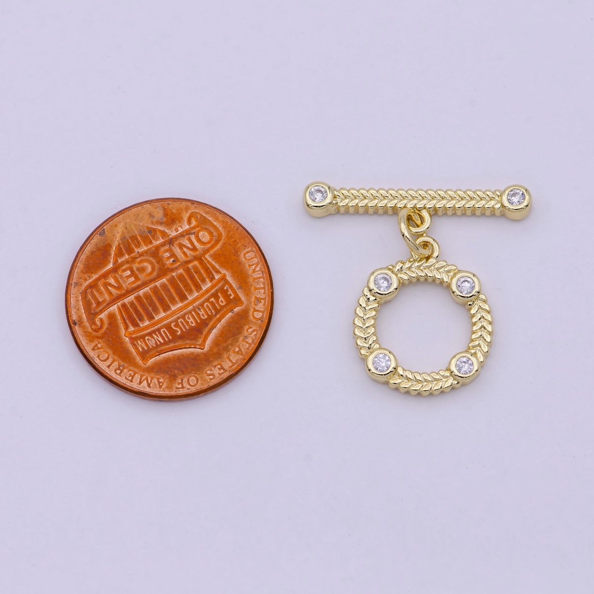 14K Gold Filled OT Toggle Clasps Chevron CZ Clasps Connectors for Jewelry Handmade Making Bracelet Necklace L-622