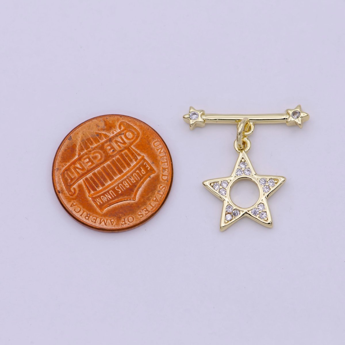 14K Gold Filled OT Toggle Clasps Star CZ Clasps Connectors for Jewelry Handmade Making Bracelet Necklace L-624