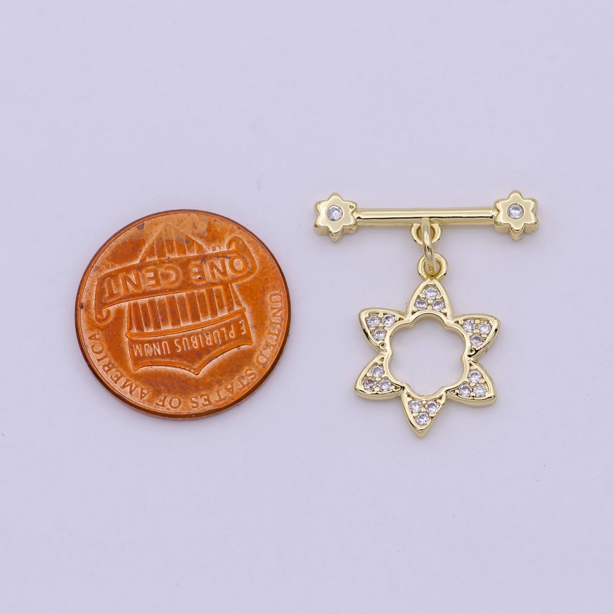 14K Gold Filled OT Toggle Clasps Star CZ Clasps Connectors for Jewelry Handmade Making Bracelet Necklace L-631