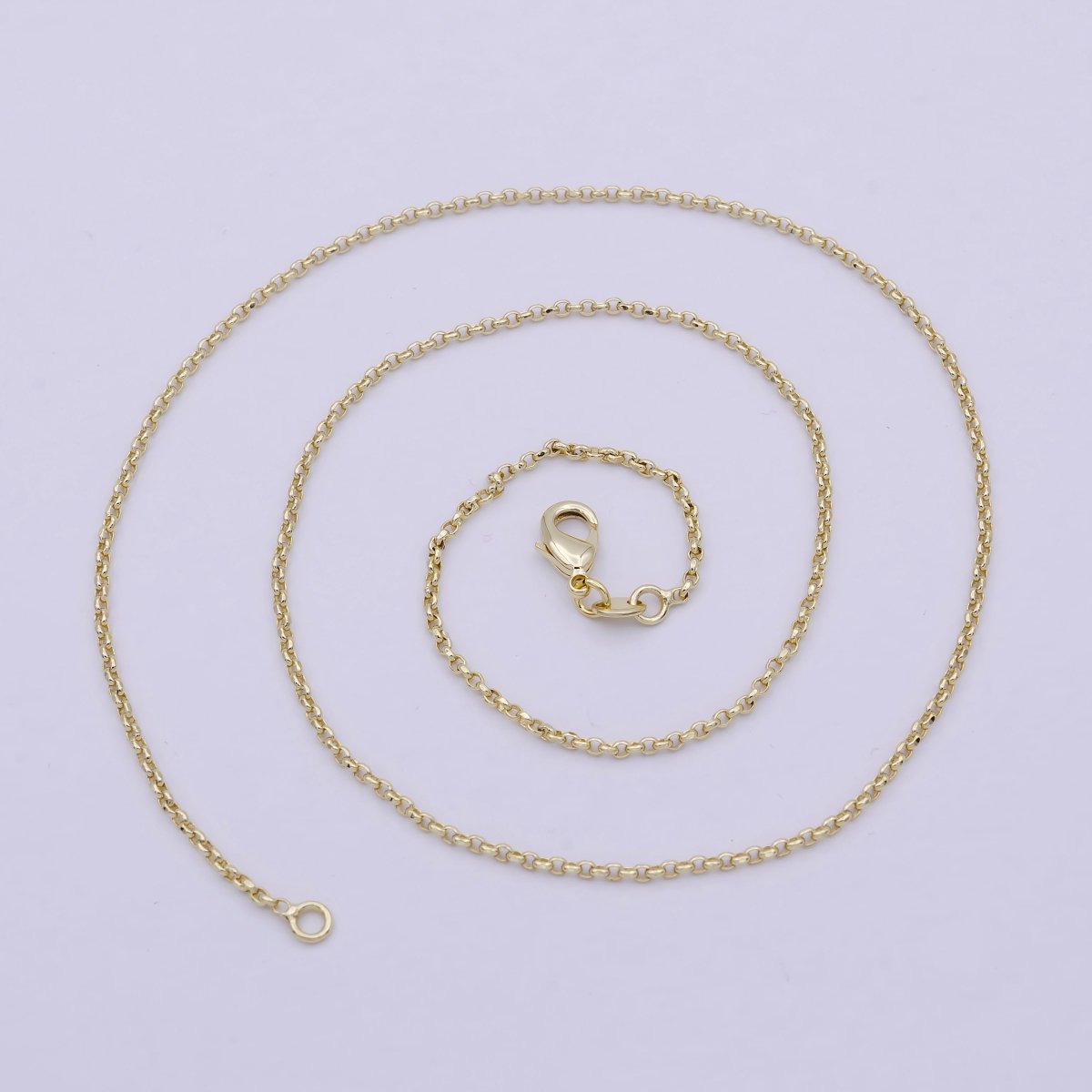 14K Gold Filled Rolo Chain Necklace, 17.7 Inch Rolo Chain Necklace, Dainty 1.4mm Link Necklace w/ Lobster Clasp | WA-812 Clearance Pricing