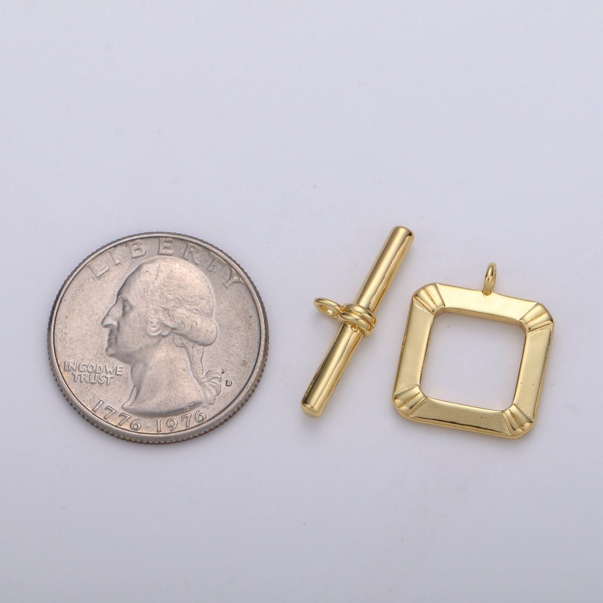 15mm 14K Gold Filled Toggle Clasp Square ot Clasp for Jewelry Making Supply K-829