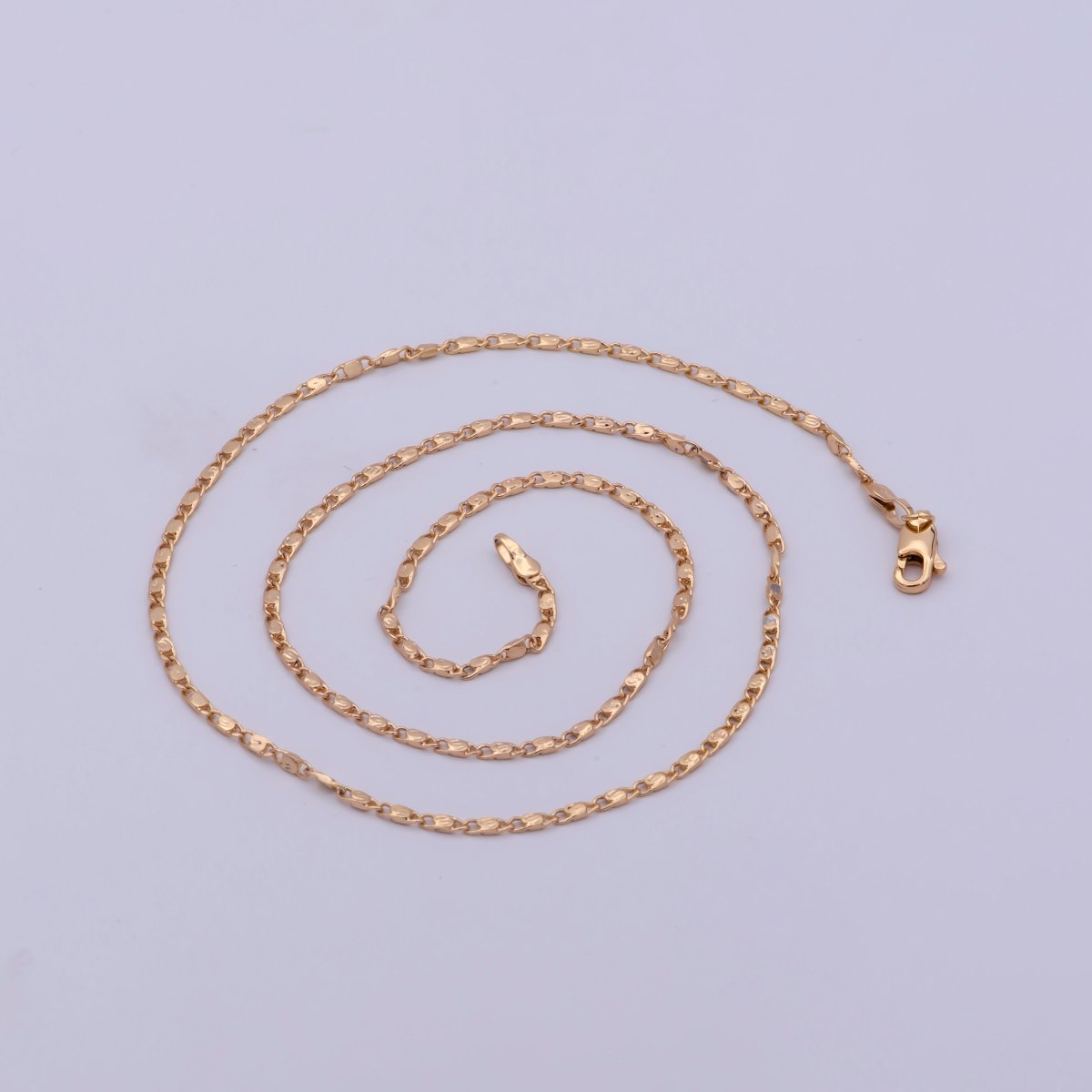 1.6mm Mariner Anchor Link Chain Necklace 18K Gold Filled Chain Necklace Ready to wear 18 inch Necklace | WA-474 Clearance Pricing