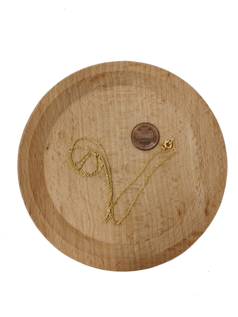 17.7'' Ready to Use 24K Gold Filled Thin Rolo Necklace Chain, Layering Rolo Chain Dainty Necklace, For Pendant Charm Necklace Making, Dainty 0.8mm Rolo Necklace w/ Spring Rings | CN-465