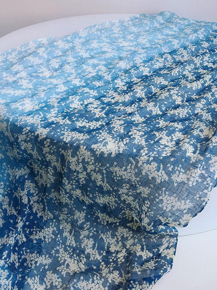 Artisanal 100% Linen Wax-Dyed Scarf
