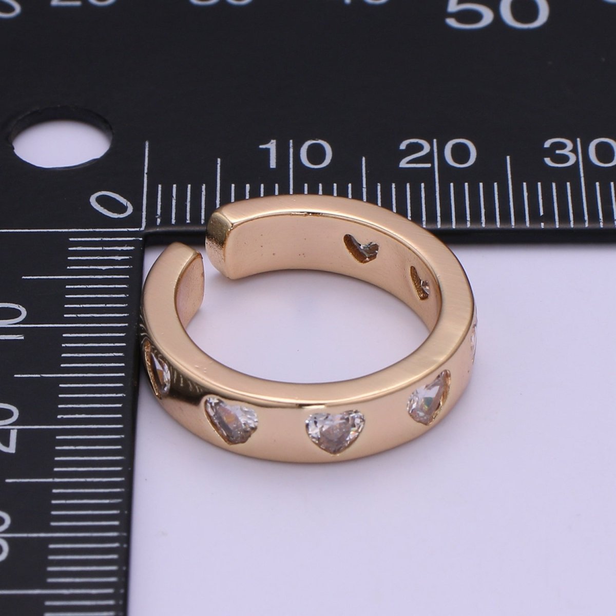 18K Gold Filled CZ Heart Minimalist Adjustable Ring