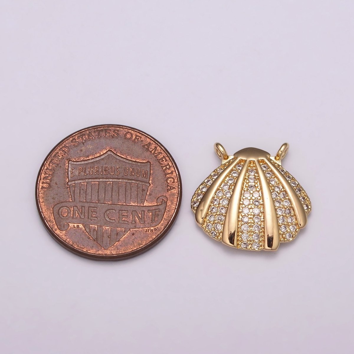 18K Gold Filled Sea Shell Charm connector Seashell Link Connector Bracelet Necklace, Beach Jewelry Inspired Y-397