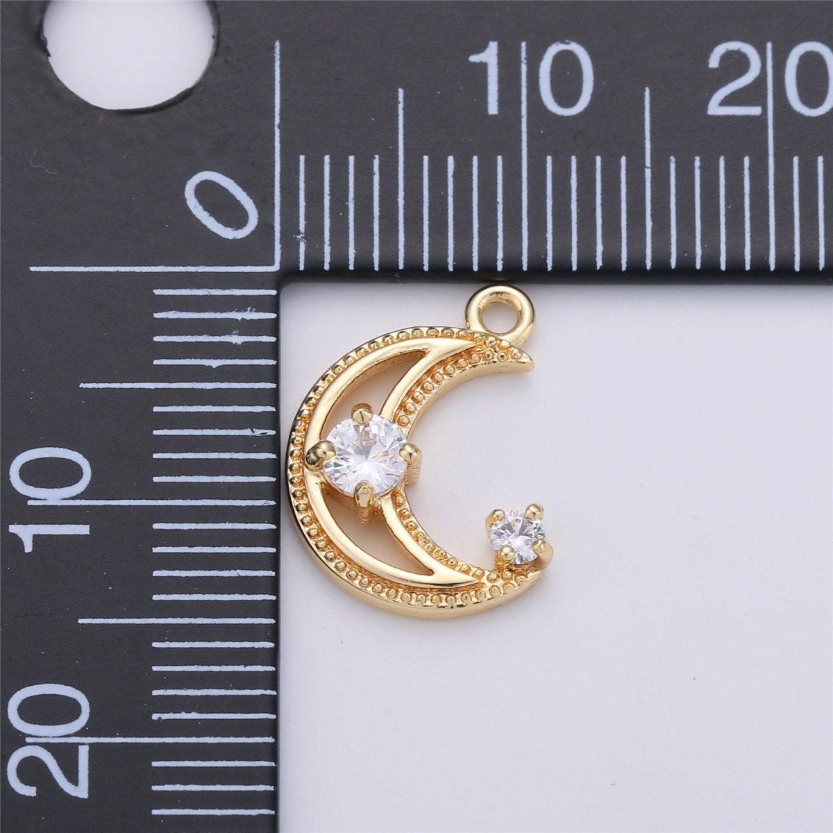 18k Gold Filled Tiny moon Charm Gold Moon Charm Micro Pave Crescent moon Charm gold fill for Necklace Bracelet Earring Jewelry Making Supply K-137