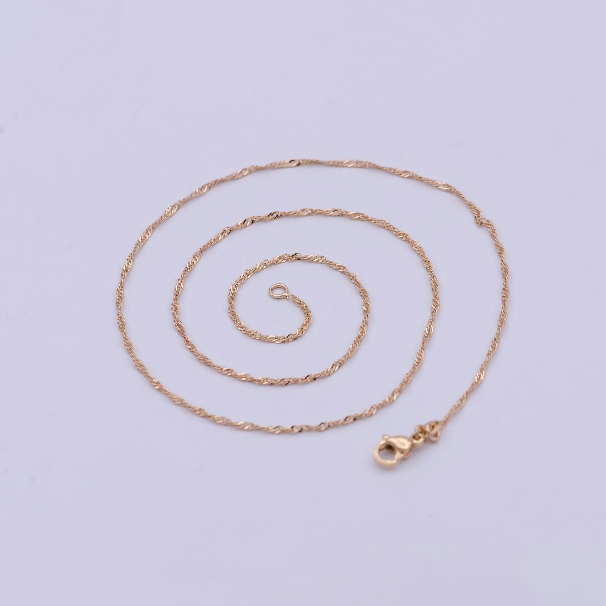 18k Gold Filled Twisted Singapore Chain Necklace, Gold Chain Necklace Layer Dainty Necklace | WA-762 Clearance Pricing