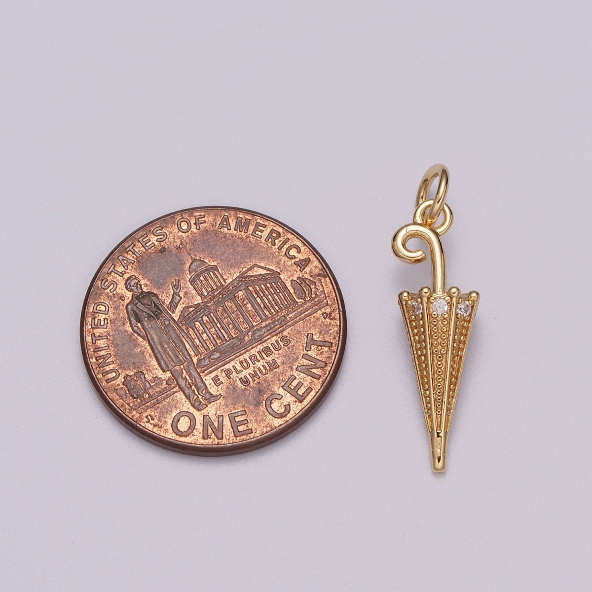18k Gold Filled Umbrella Charm Small Umbrella Necklace Bracelet Pendant DIY Jewelry Findings M-772