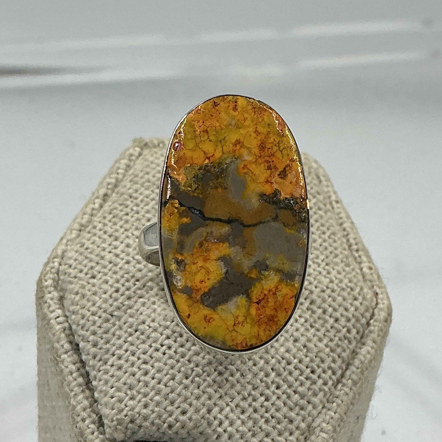 Sterling Silver Oval Bumblebee Jasper Ring - Size 6 - Joy, Strength, & Personal Power