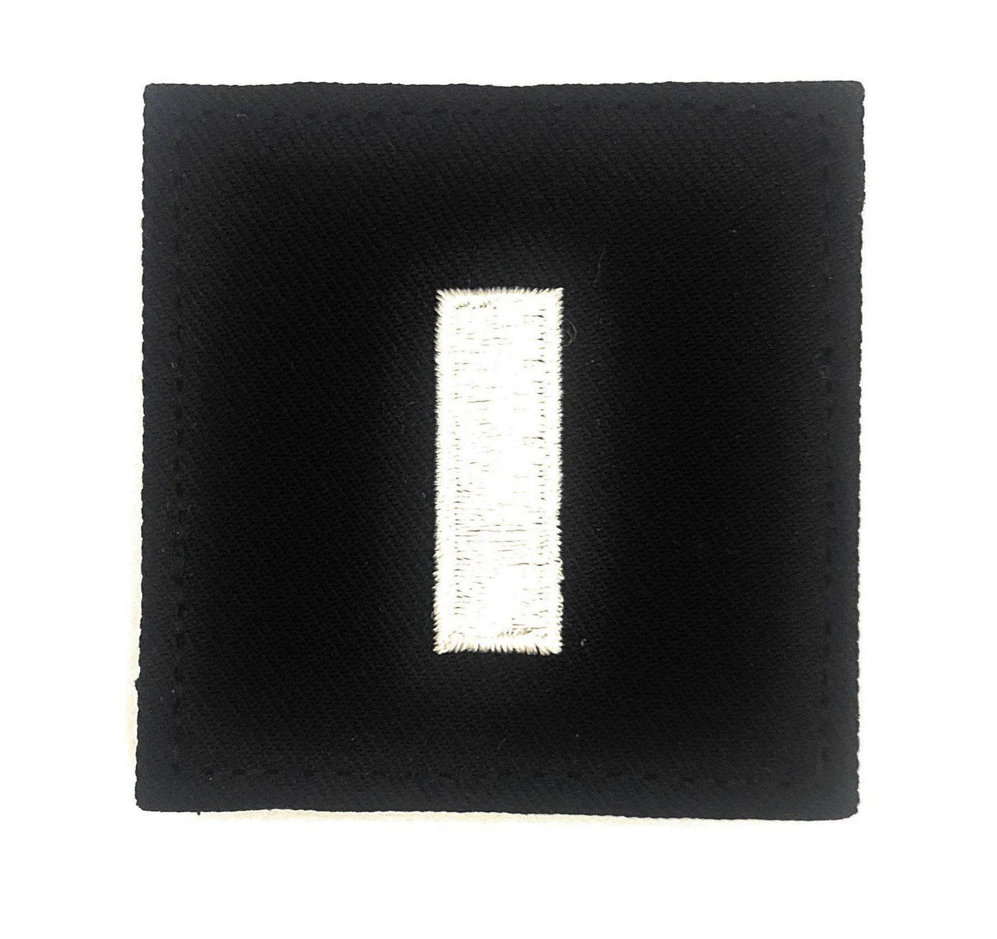 U.S. Army (O2) 1st Lieutenant 2x2 Black Rank with Hook Fastener (each)