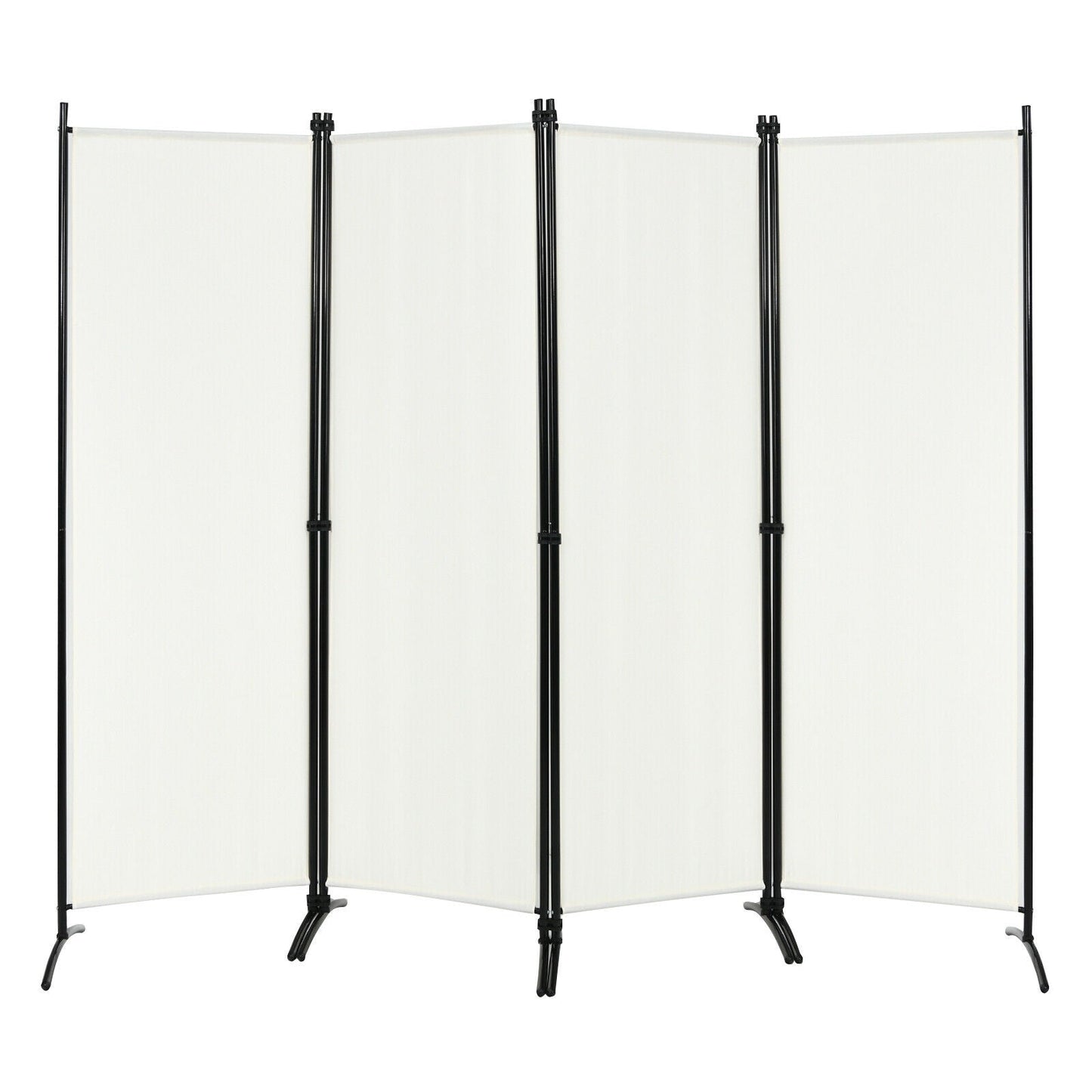 4-Panel Room Divider with Steel Frame