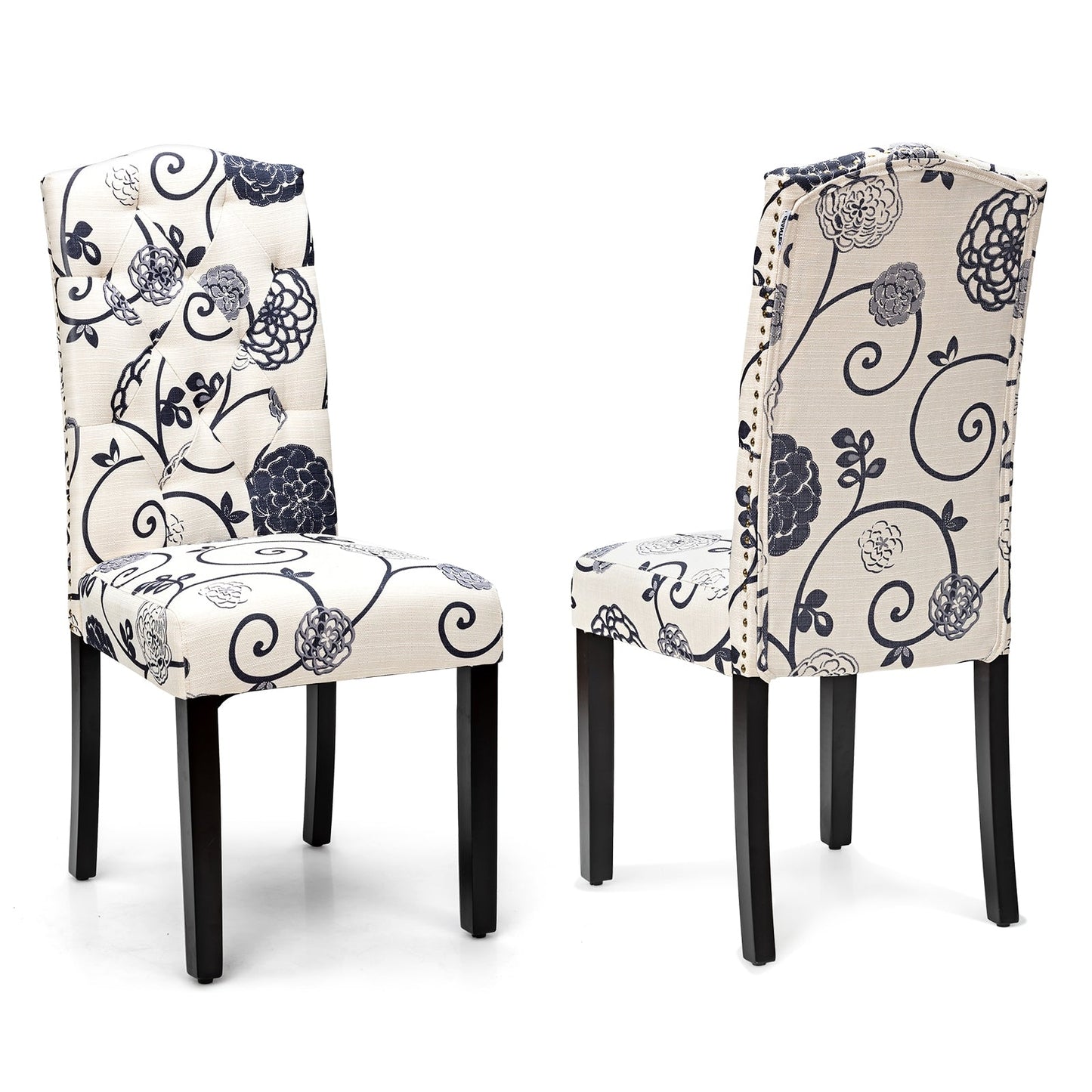 Set of 2 Tufted Upholstered Dining Chairs