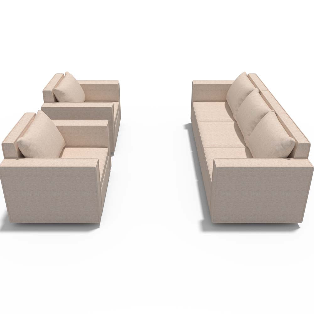 Ainfox 5-Seat Modular Sectional Sofa Sleeper Sofa Flannel Sofa with Storage Seat Beige