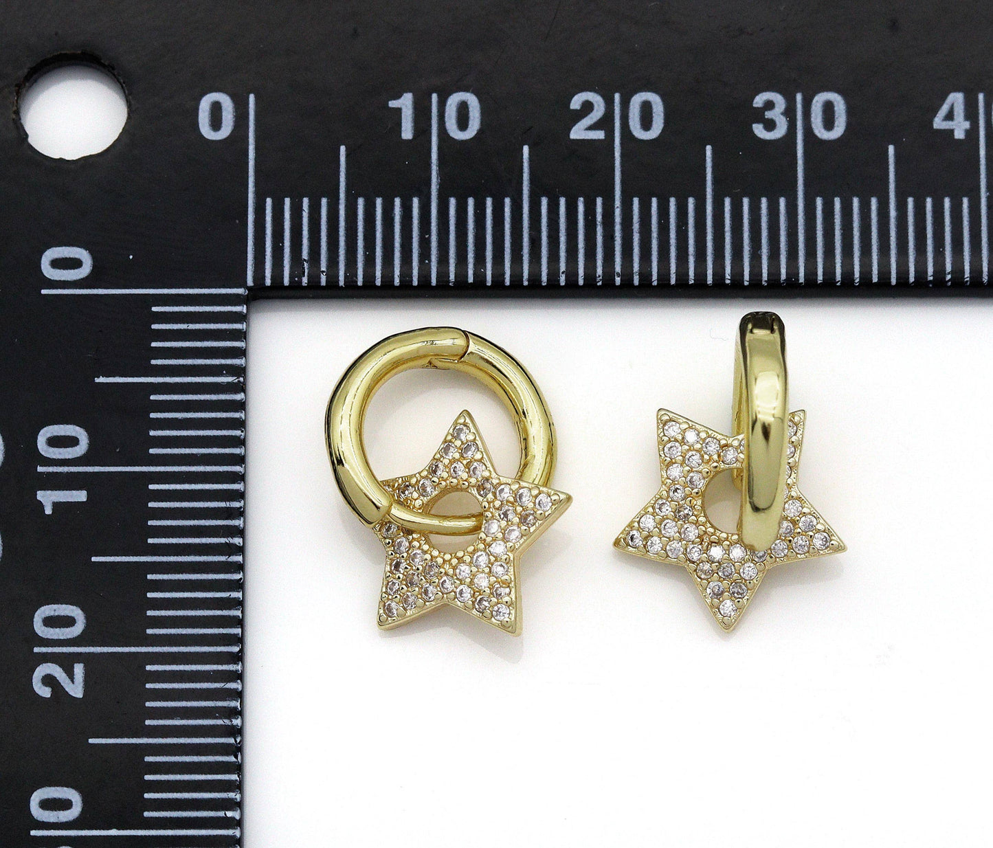 Products
CZ Five Point Star Hoop Earrings, Sku#LX80