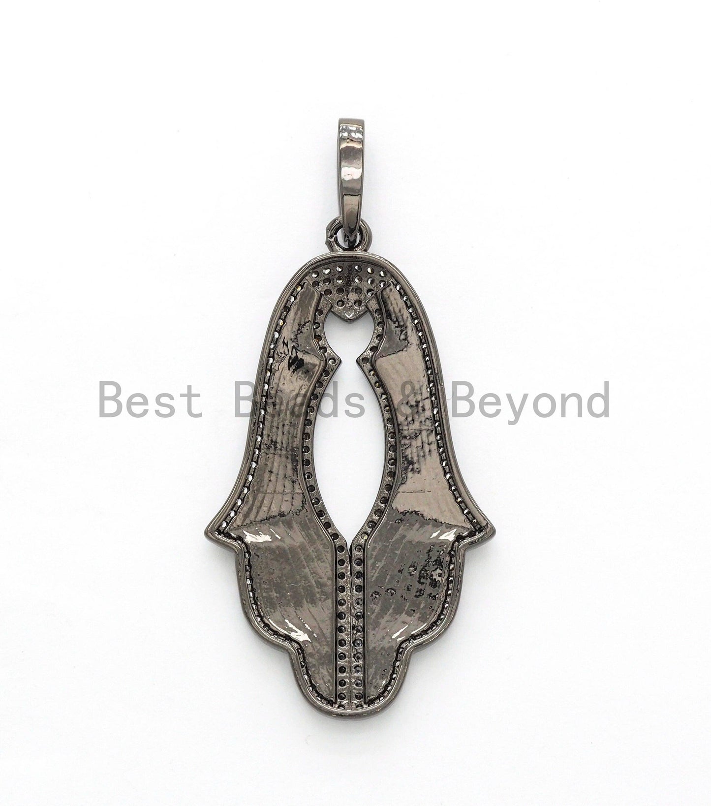 NEW Enamel Colorful Hamsa Hand Pendant,CZ Micro Pave Oil Drop Leaf pendant,Enamel pendant,Enamel Jewelry,27x47mm,sku#F568C