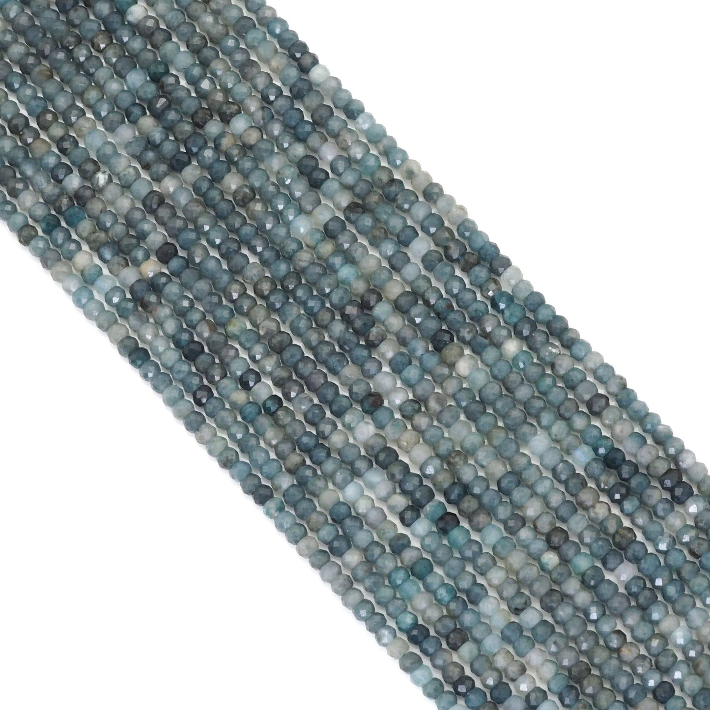 Genuine Blue Tourmaline Faceted Rondelle Beads, Sku#U1697