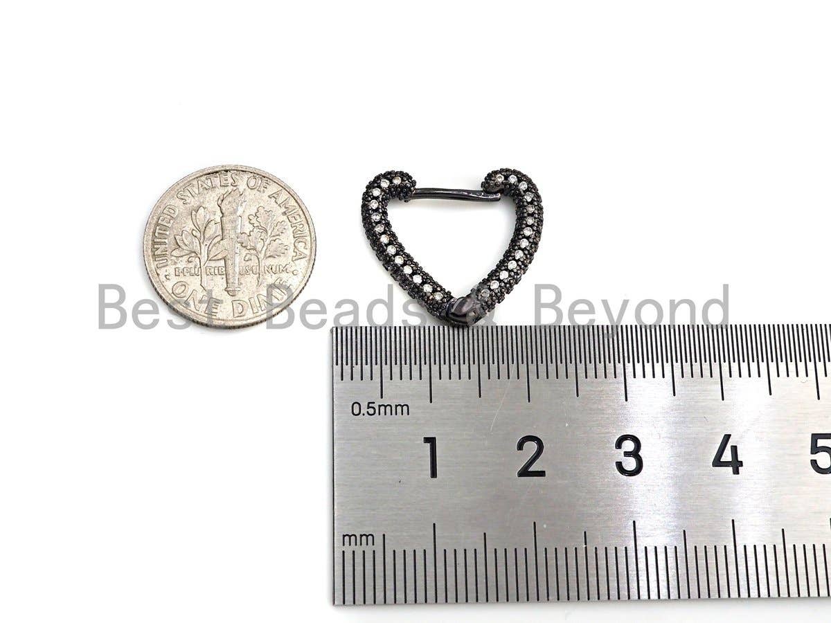 CZ Heart Shape Huggie Earrings, Sku#J283