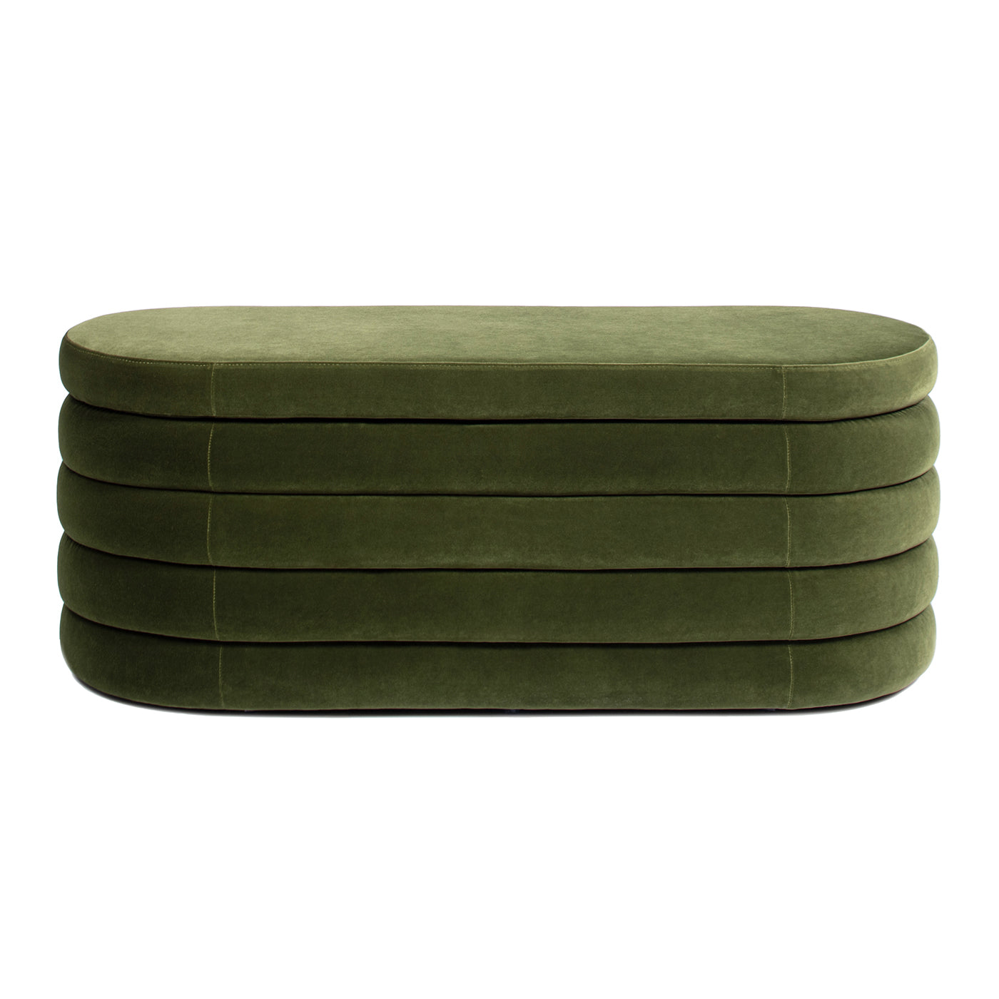 Fuji 49" Upholstered Oval Storage Bench