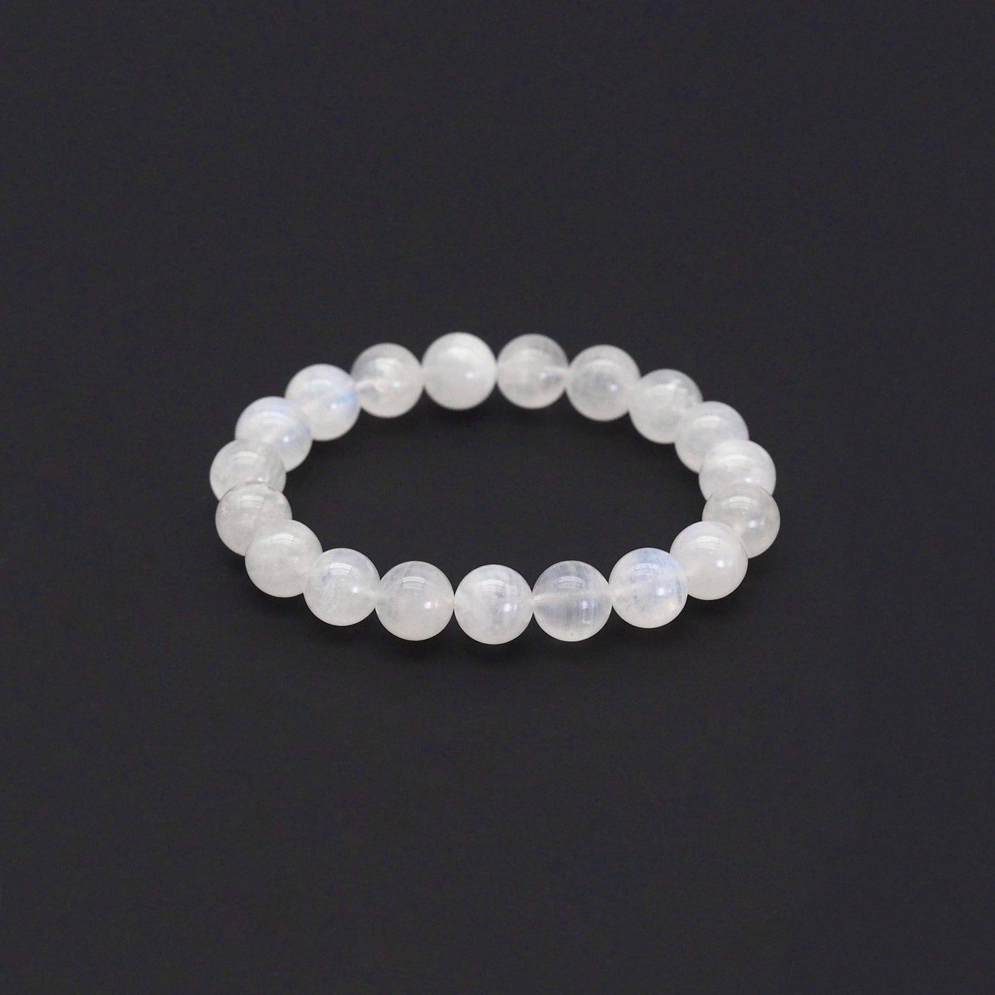 Genuine Blue Moonstone Round Stretchy Bracelet, Sku#U1762