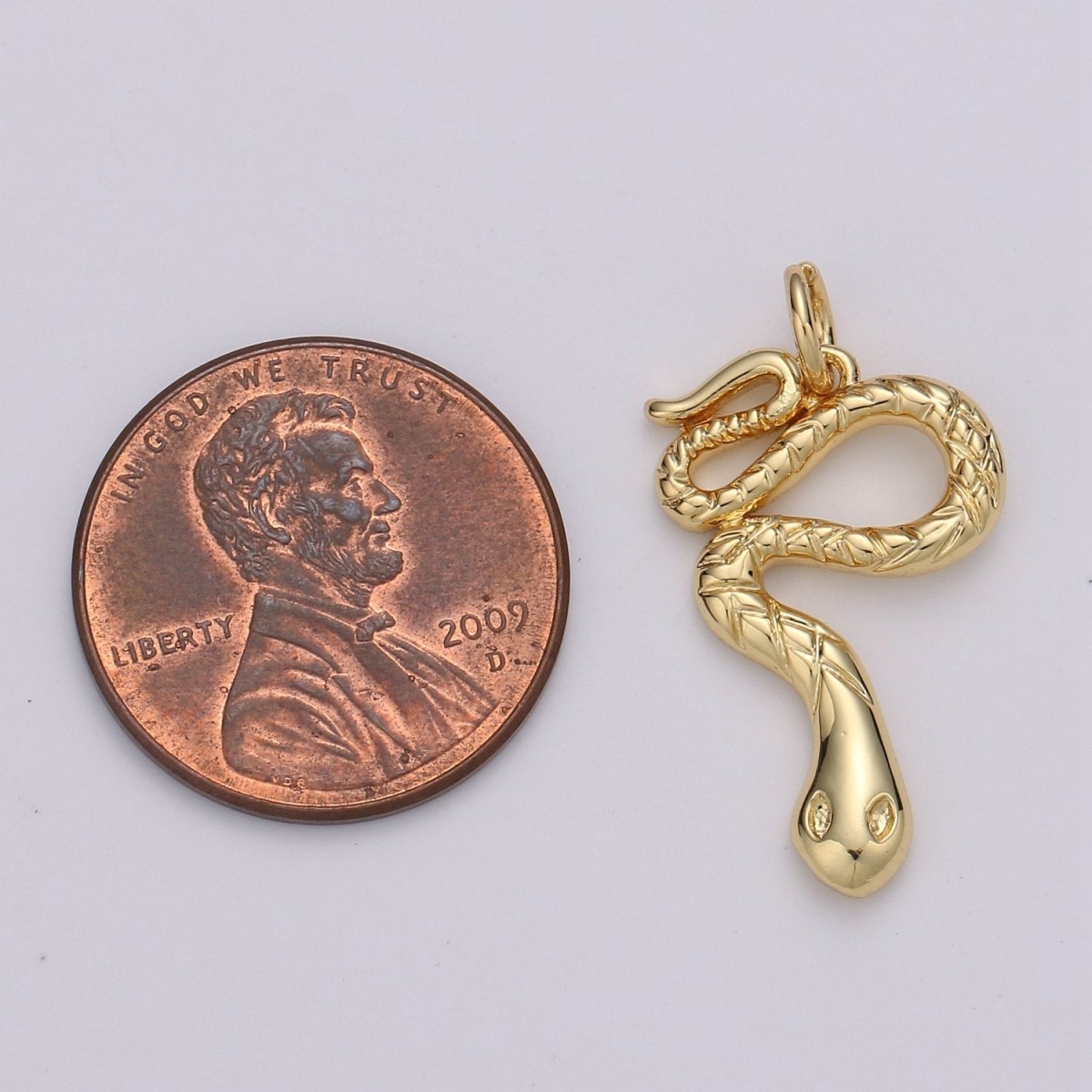 1pc 14k Gold Filled Snake Charm, Gold Snake Pendant Charm, Gold Filled Charm, For Serpent Animal Venom DIY Jewelry, D-411