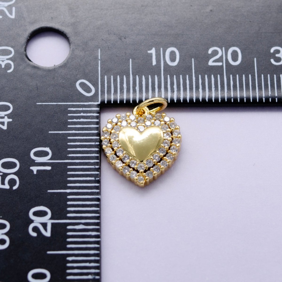 1pc 24k Gold Filled Micro Pave CZ Heart Pendant Charm, Love Micro Pave CZ Pendant Charm, For DIY Jewelry D-433