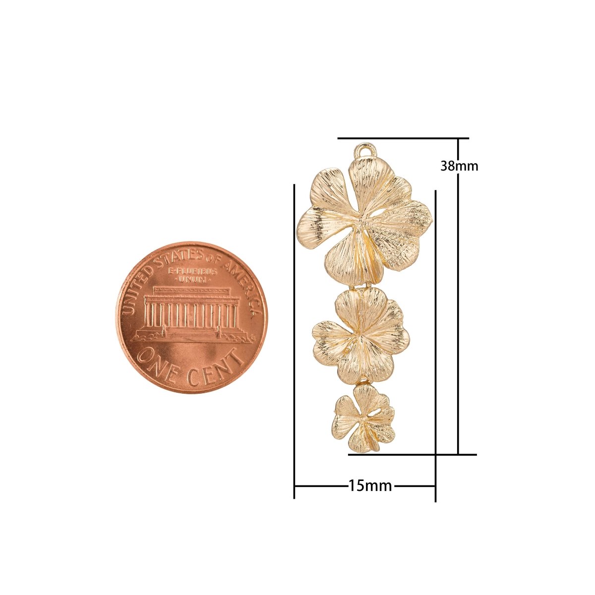 1pc Gold Filled Flowers Necklace Pendant Charm Bead Bails Findings for Jewelry Making Dangle Necklace Pendant E-464