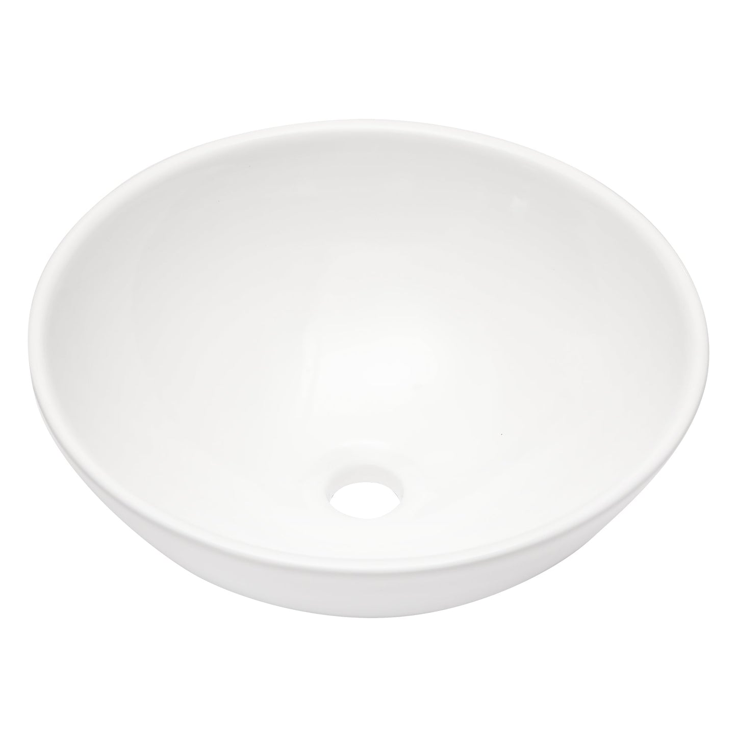 16"x16" White Ceramic C Vessel Bathroom Sink