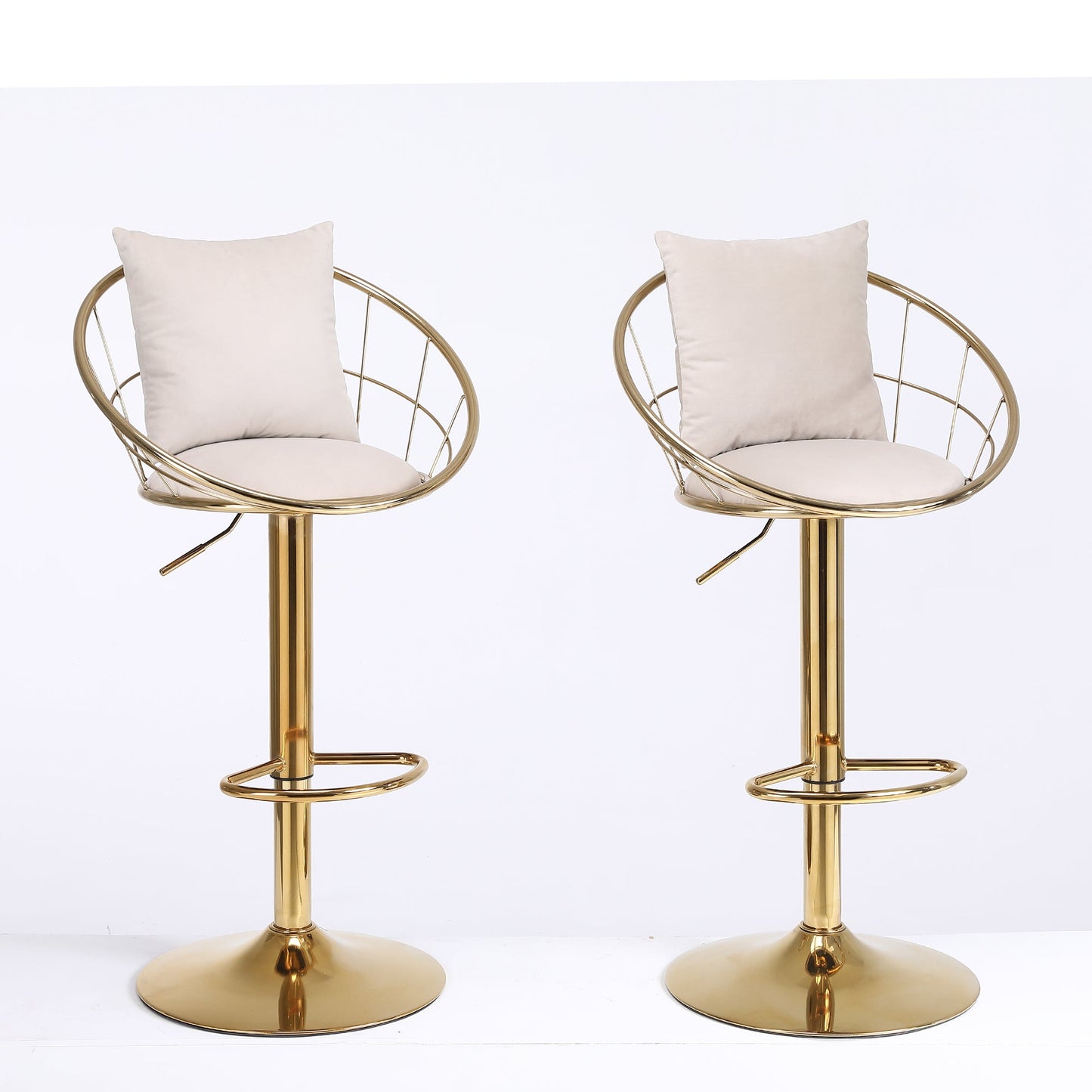 Off-White Velvet Bar Chair