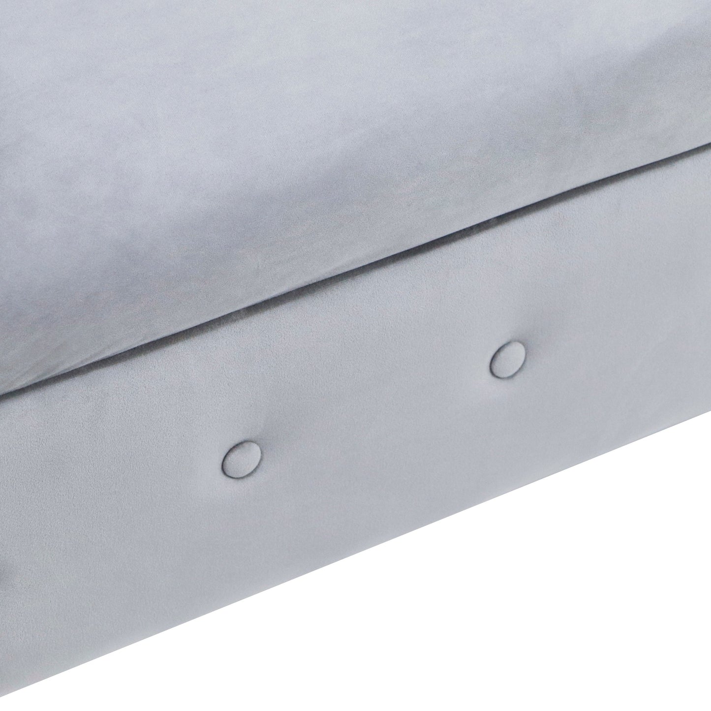 Grey Velvet Chaise Lounge with Storage