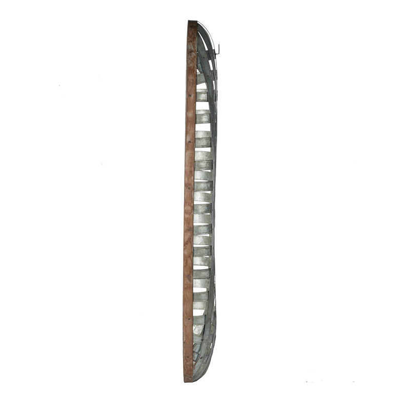 12.5" x 3" x 37.5" Metal Wall Art With Grid Pattern