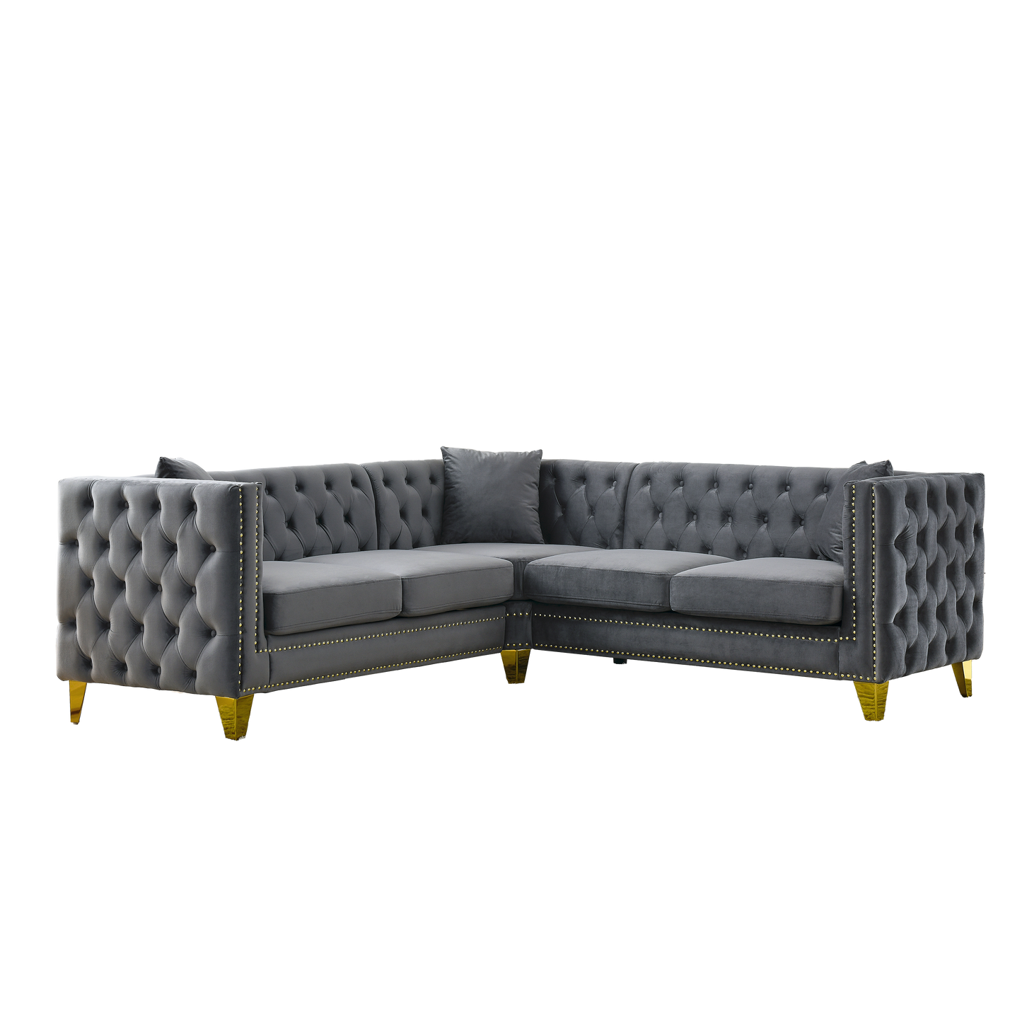 82.2-Inch Velvet Corner Sofa