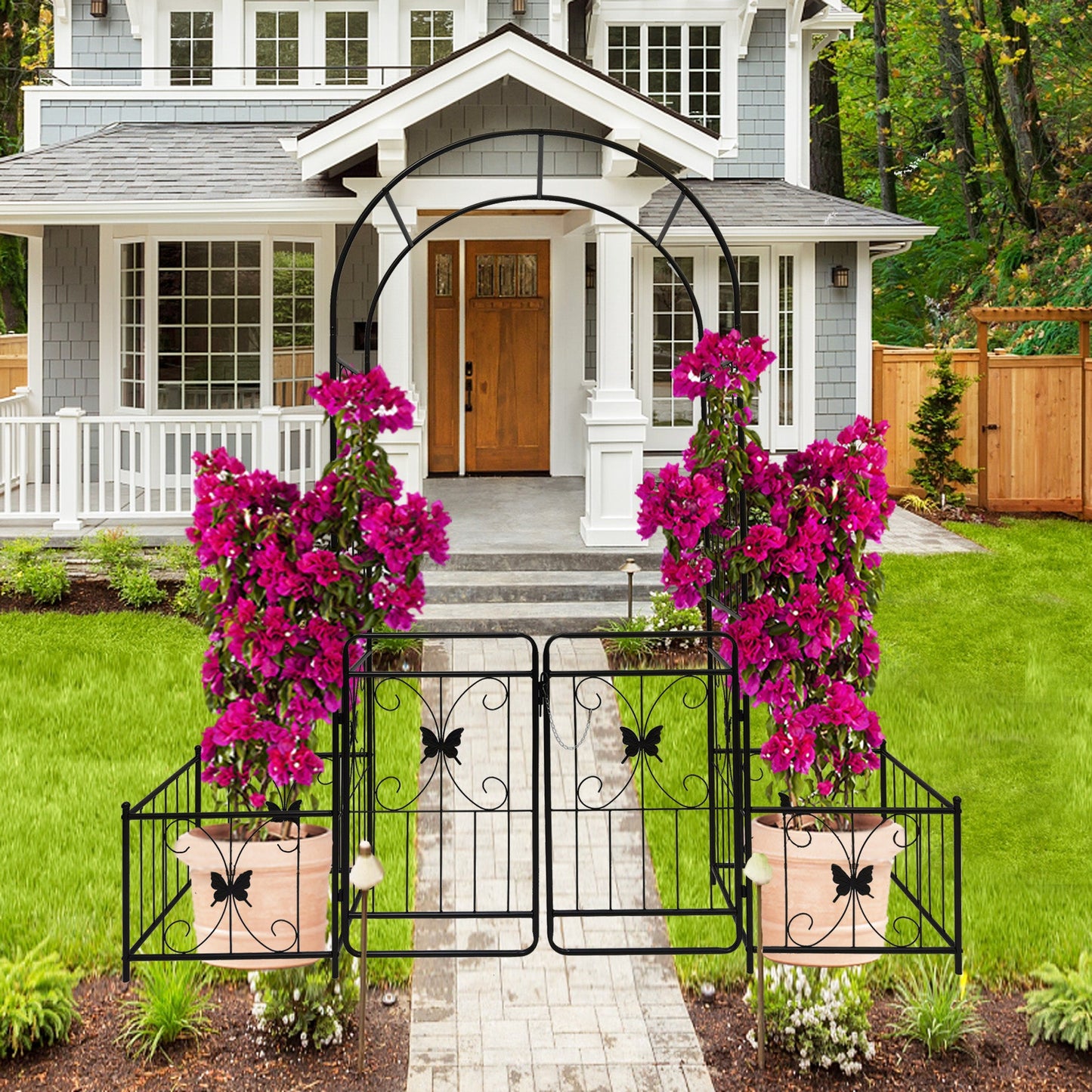 Metal Garden Arch with Gate