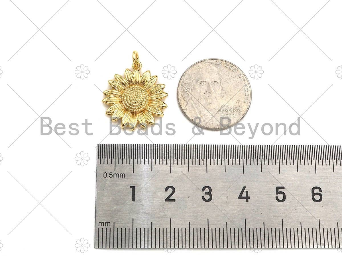 Gold Filled Daisy Flower Shape Pendant/Charm, 18x20mm,Sku#F1401C