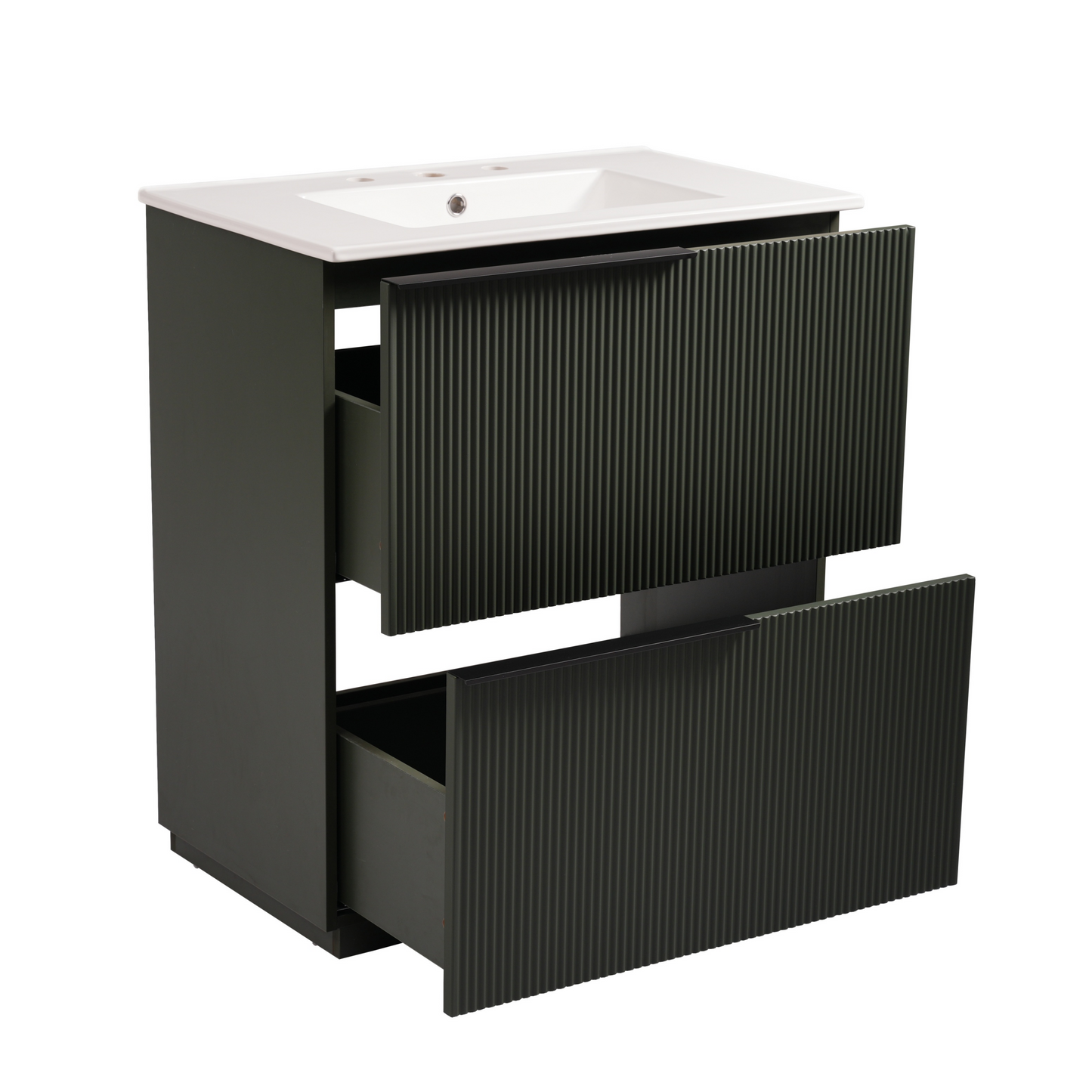 30" Bathroom Vanity with Ceramic Sink and Full-Extension Drawers