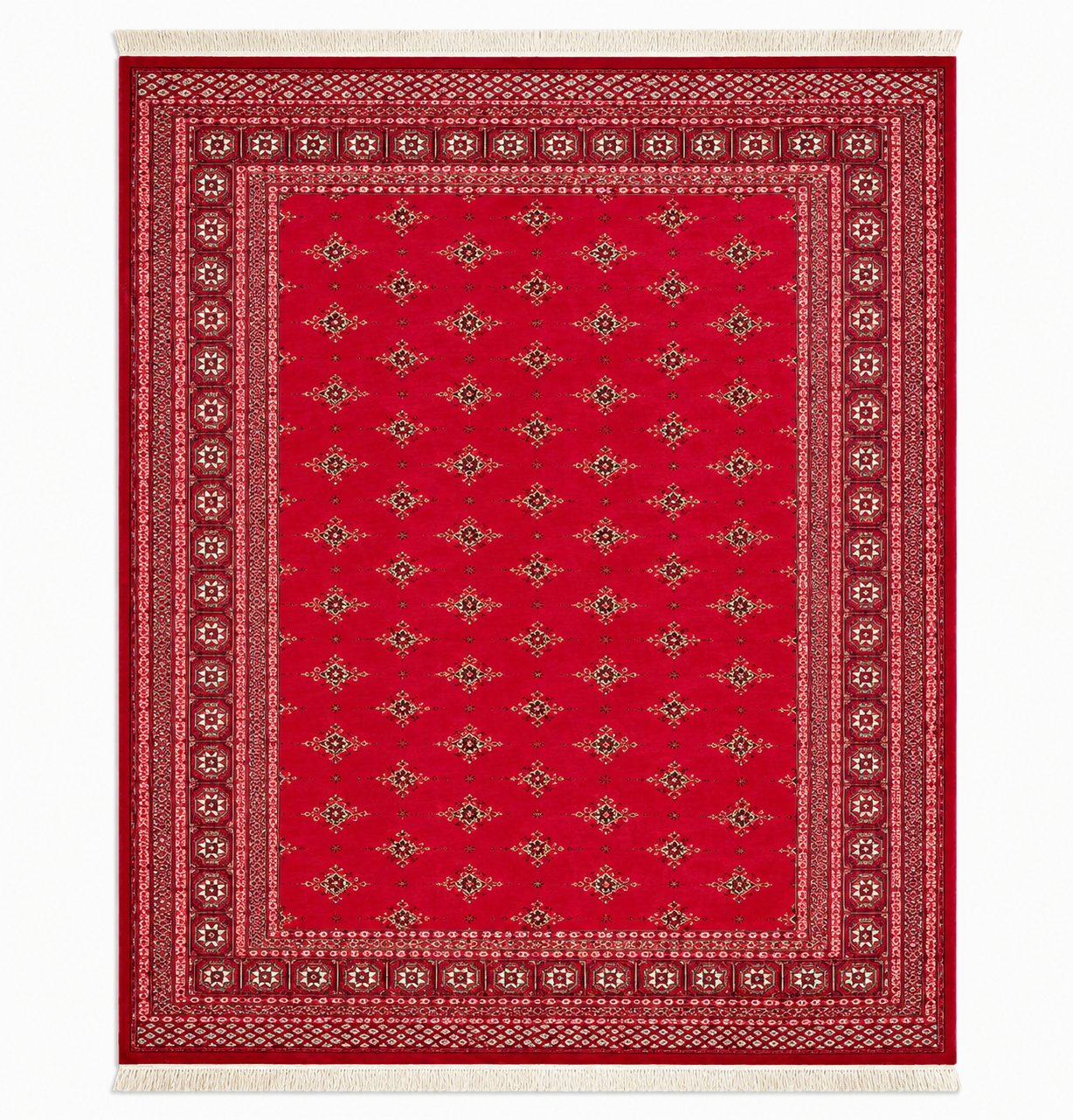 Hand-Knotted Pakistani Bokhara Rug – 100% Wool, size 8'2" x 9'7"