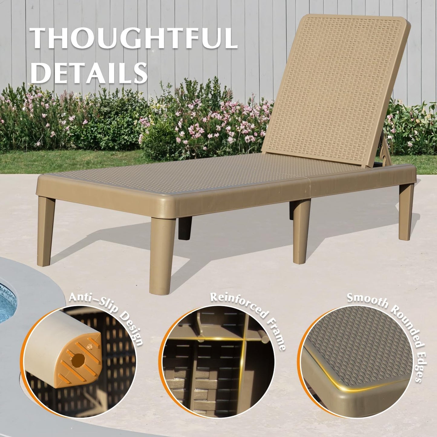 Pool Lounge Chairs Set of 2