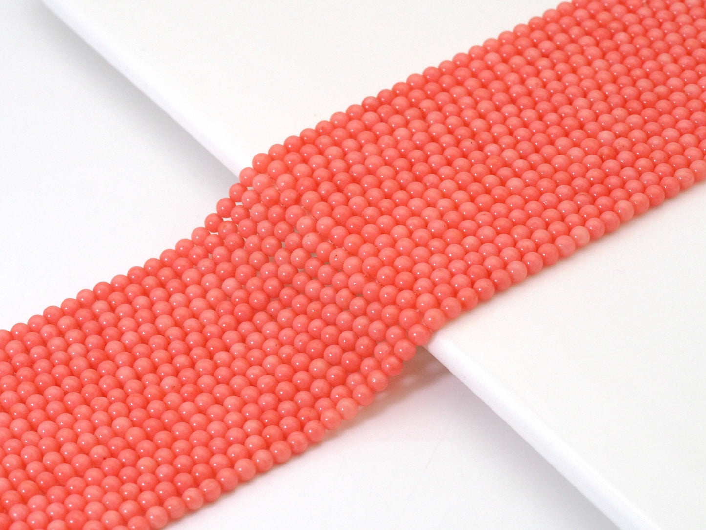 Pink Coral Round Smooth Beads, Sku#U1483