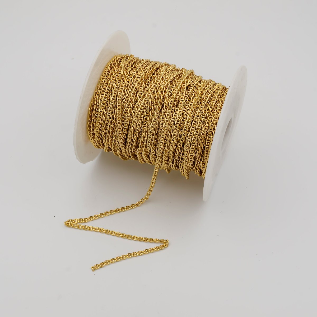 24K Gold Filled Anchor Chain, 5.2X3.2mm Wholesale Chain For Jewelry Making Component Supply | ROLL-625 Clearance Pricing