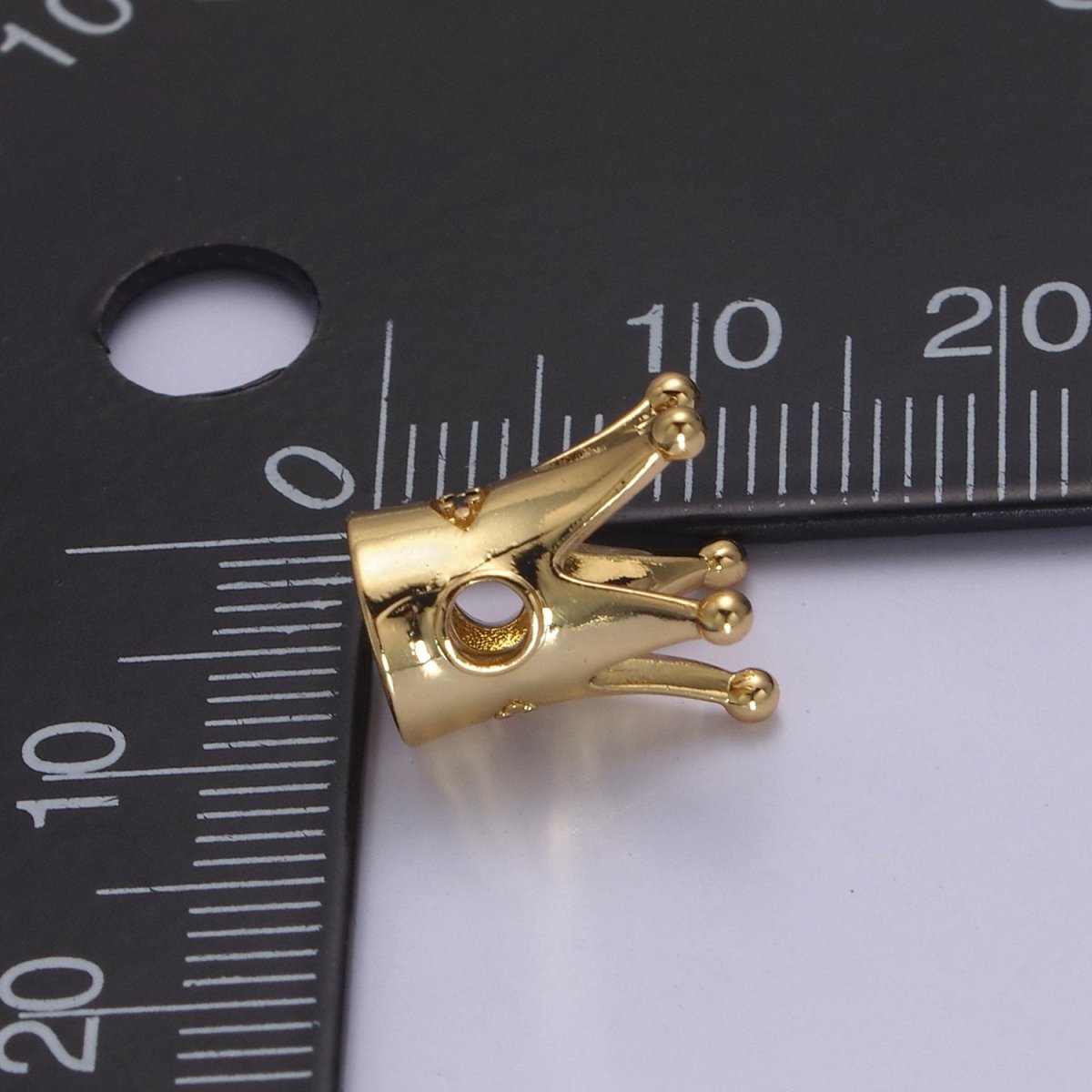 24K Gold Filled Crown Spacer Bead Bracelet Spacer Evil Eye CZ Beads-DIY Jewelry Making B-159