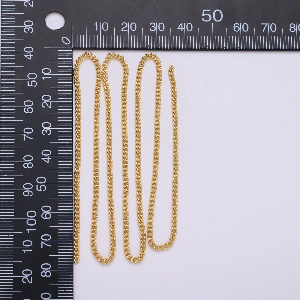 24K Gold Filled CURB Chain by the Yard, 5mm Unfinished Gold Chain For Bracelet Necklace Anklet Jewelry Making Supply | ROLL-140 Clearance Pricing