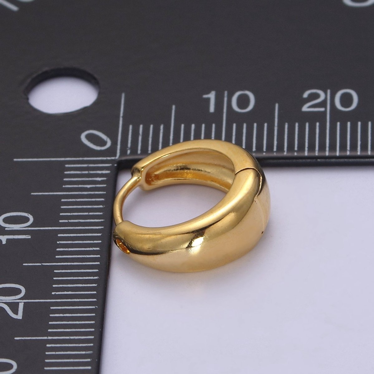 24K Gold Filled DOME Hoops • Bold Gold Hoops Minimalist, Light Weight, Perfect for Everyday Wear T-303