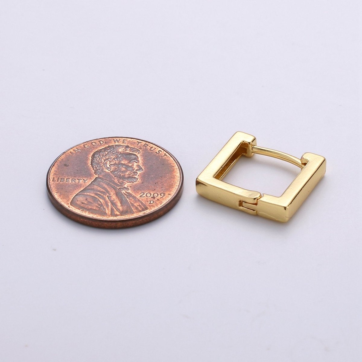 24k Gold Filled Earrings, Square Huggie Earring, Square Earrings, DIY Earrings, Everyday Wear Earrings, Rosegold Earring L-924