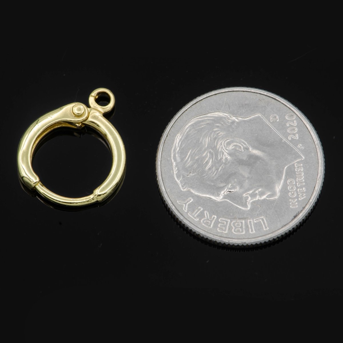 24K Gold Filled Lever Back Huggie Earrings Open Loop Supplies K-014