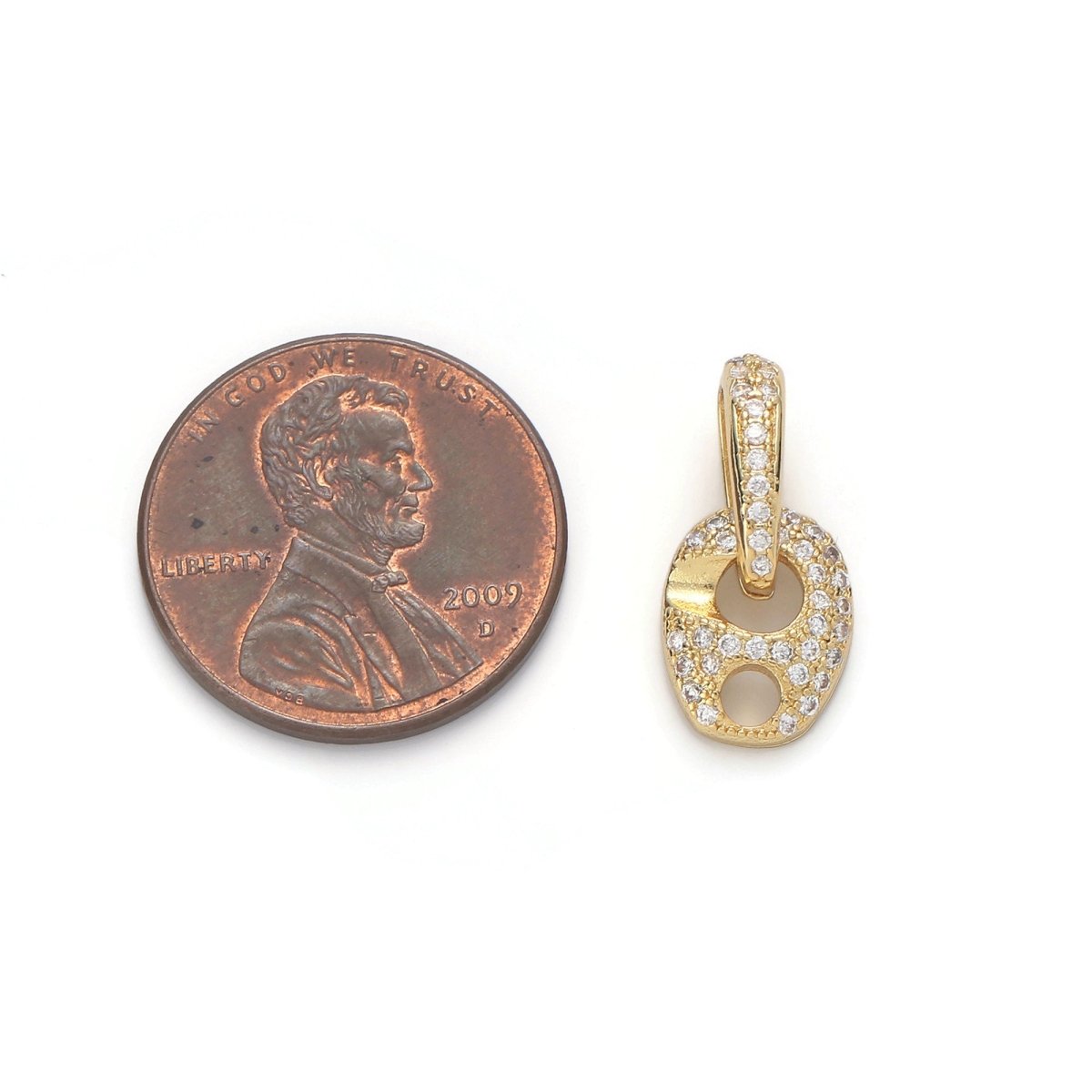 24k Gold Filled Micro Pave CZ Geometric Pendant Charm, Micro Pave Soda Cap Earring Pendant Charm, Gold Filled Pendant, For DIY Jewelry K-553