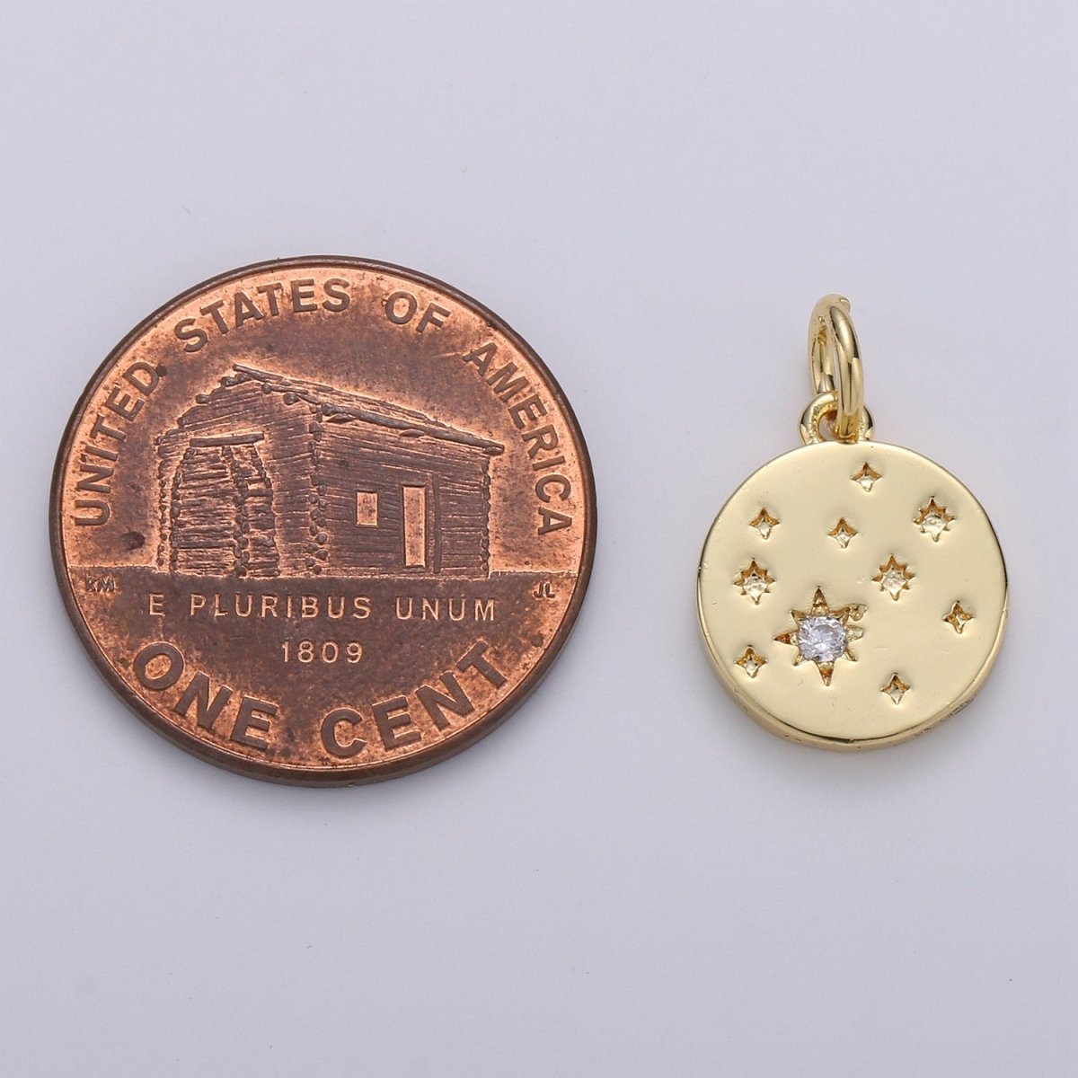 24k Gold Filled Micro Pave CZ Star Pendant Charm, Cubic Galaxy Micro Pave CZ Pendant Charm, Gold Filled Pendant, For Celestial Jewelry D-394