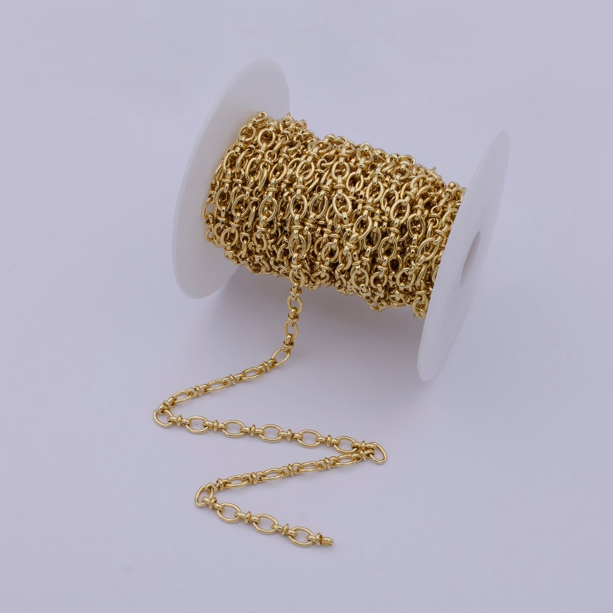 24K Gold Filled Oval Cable Rolo Chain, 5.6mm Width Chain, Unfinished Unique Chain For Jewelry Component | ROLL-593