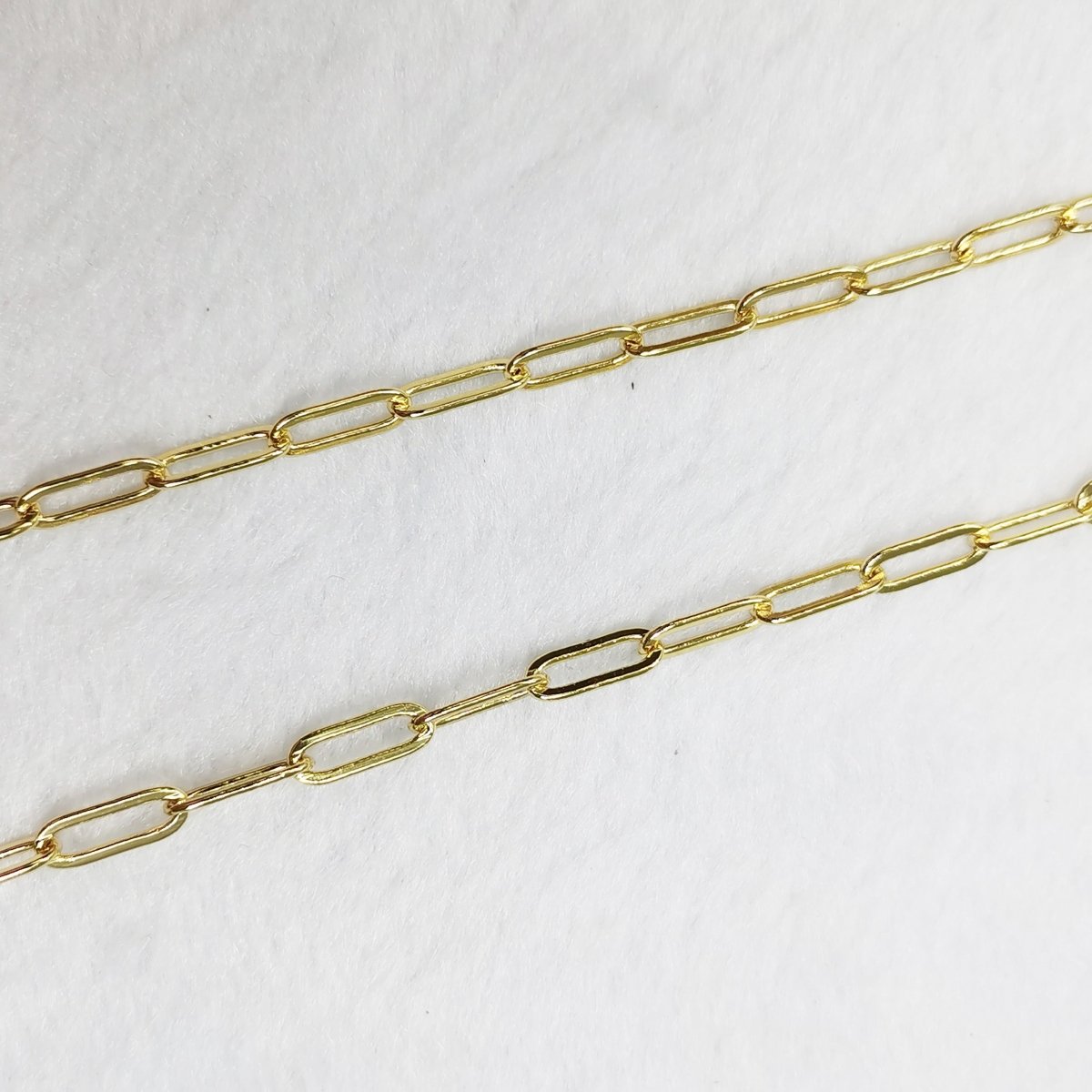 OS 24K Gold Filled PAPER CLIP Rolo Cable Chain by Yard, Gold Filled Cable Rolo Chain by Yard, Wholesale Bulk Roll Chain for Jewelry Making | ROLL-162