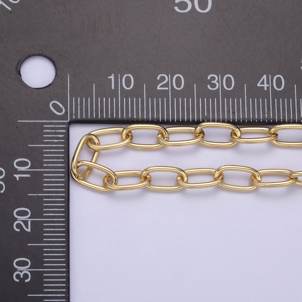 24K Gold Filled PaperClip Chain, 5mm Width Unfinished Chain For Jewelry Making Supply Component | ROLL-649 Clearance Pricing