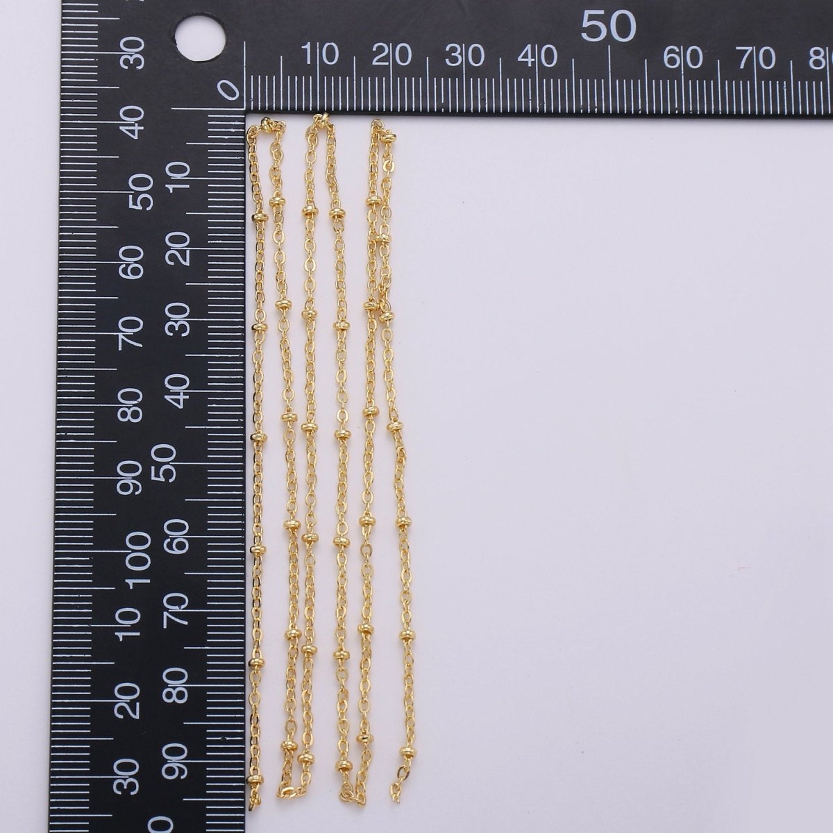24K Gold Filled Satellite Chain - Gold Filled Beaded Chain - Satellite Chain By the Yard- Unfinished Chain for Necklace Rosary | ROLL-133